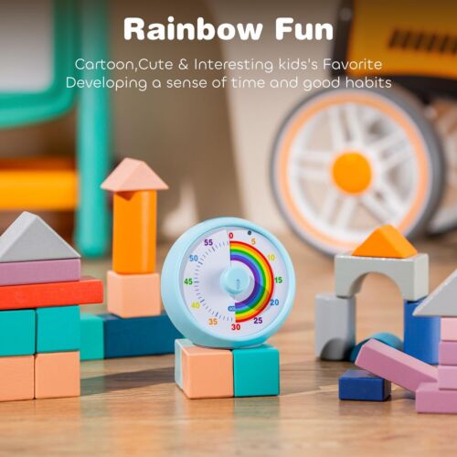 60 Minuten visueller Timer für Kinder stiller Countdown Timer Uhr Regenbogen Design Neu - Bild 5 von 15