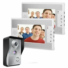 7" TFT Color Video Door Phone Intercom Doorbell Home Security System 2 Monitors