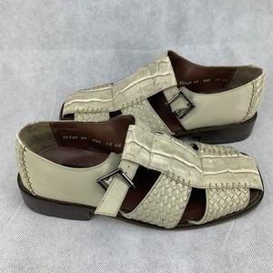 white stacy adams sandals