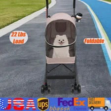 Foldable Lightweight Durable Pet Stroller For Small To Medium Pets Dogs And Cats