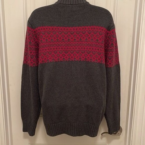 Gap Kids GapKids Small Argyle design Full Zipper Cardigan Boy’s Sz XXL Gray &Red - Picture 12 of 16