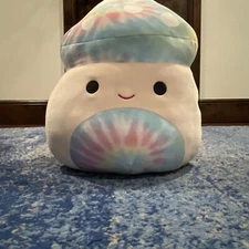 Squishmallow 14" Kervana Psychedlic Mushroom Soft Rainbow Tie Dye Plush BNWT
