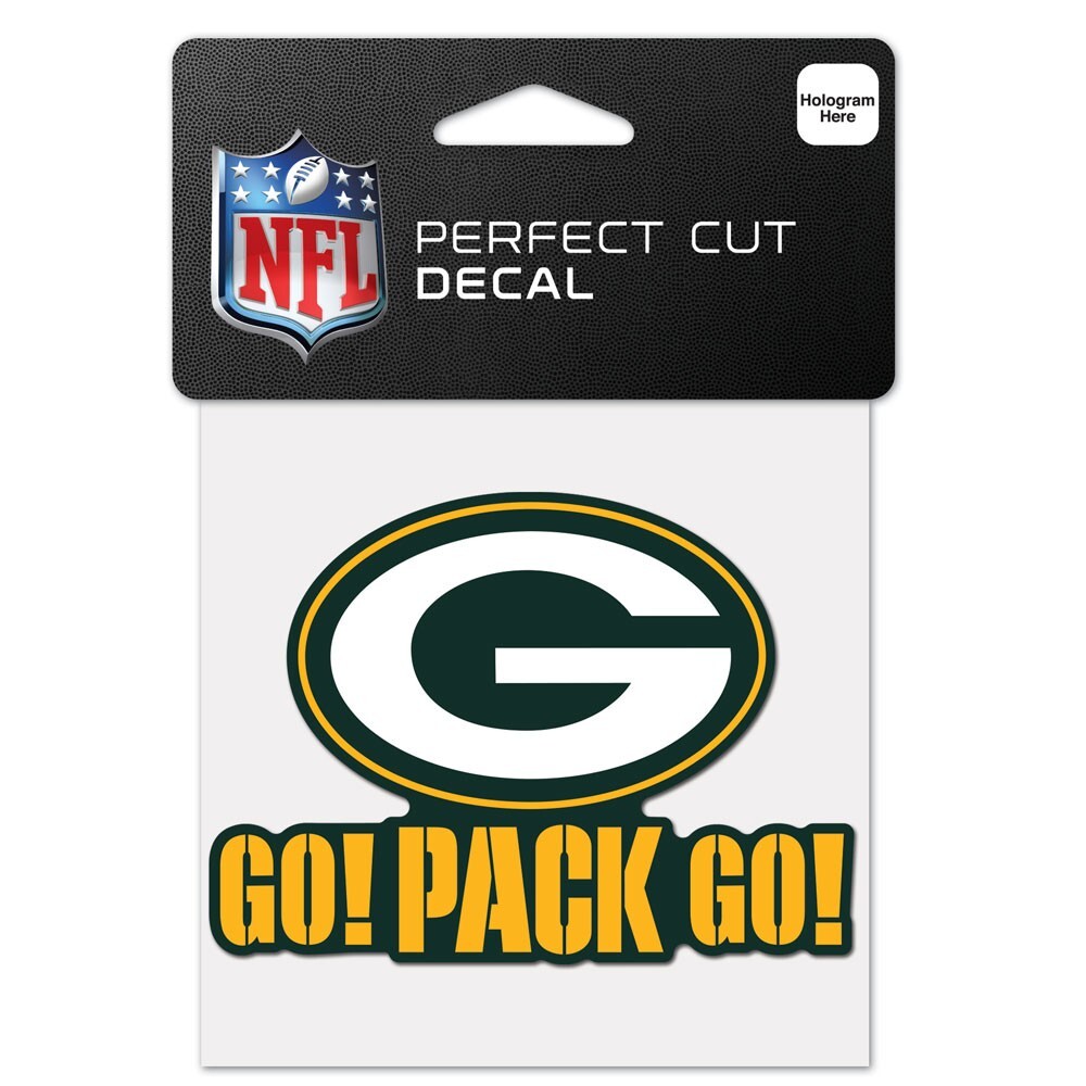 Наклейка идеального кроя Green Bay Packers Go Pack Go 4 x 4