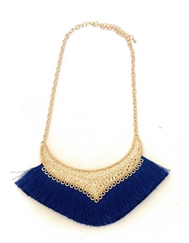 Niñas Mujer Tono Dorado Destacado Borla Pechera Moda Collar Cadena Regalo Reino Unido - Imagen 8 de 10