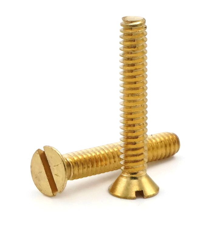 12-24 | Brass Slotted Flat Head Machine Screws - Select