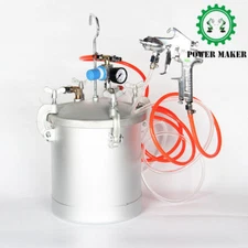 10L Pressure Pot Spray Gun Tank Hose Gauge Set Air Spraying Tool 3.0MM Nozzle