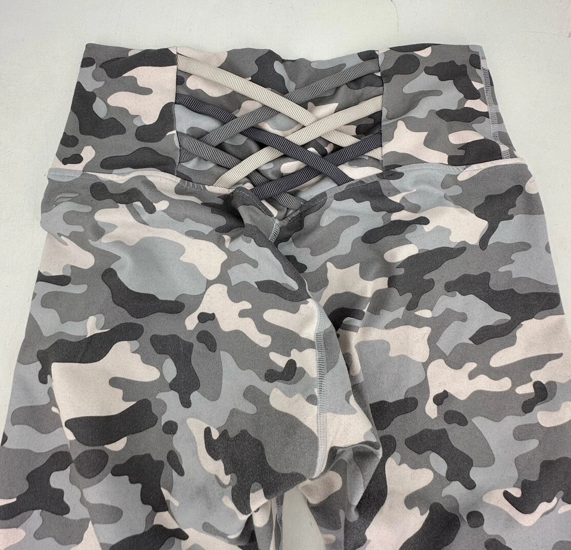 fabletics camo powerhold ankle criss cross back leggings