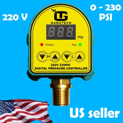 GamaTech 220V Digital Pressure Controller Well Water Pump Switch 0-230 PSI