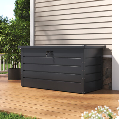 Extra Large Outdoor Storage Box Metal Chest Cushion Shed