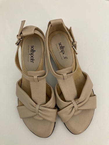 Scarpe da donna Softspots 7,5 M sandali comodi con cuscino pelle morbida marrone beige - Foto 7 di 11