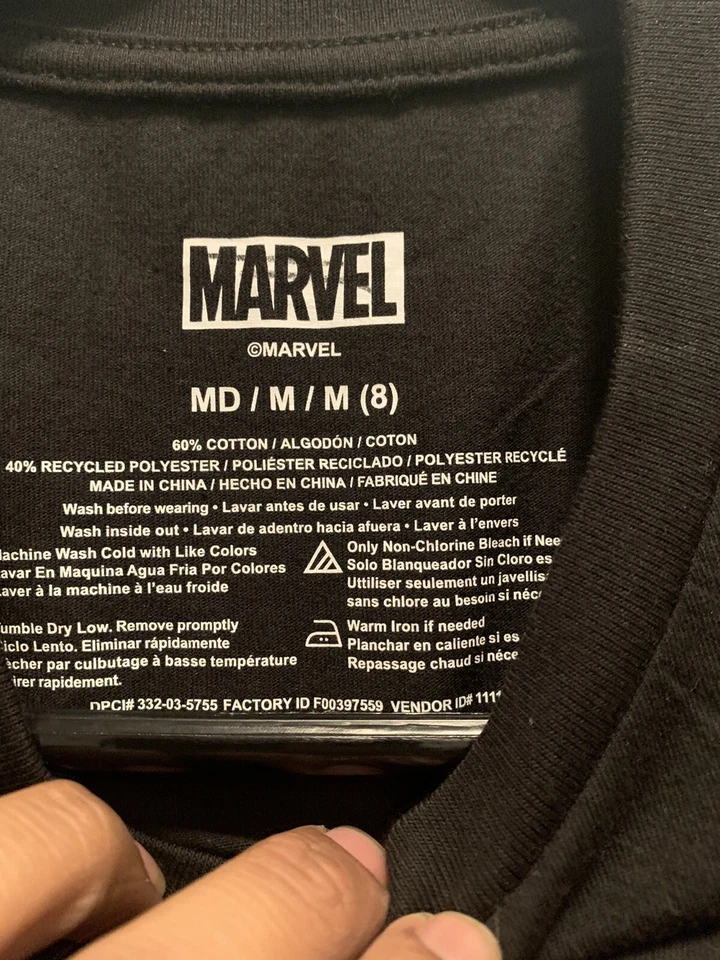 Camiseta Marvel Venom Art T Niños Talla Mediana 8 Nueva con Etiquetas Camiseta Negra Gráfica Foto 3 de 4