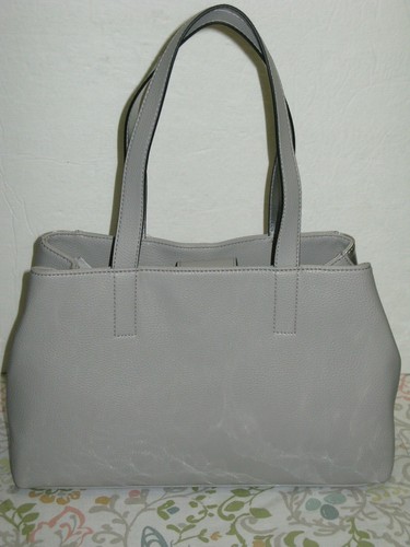 Nine West Side Zip Gray Silver Satchel Purse Hand Bag DVE/MSL MM NWT - Picture 3 of 8
