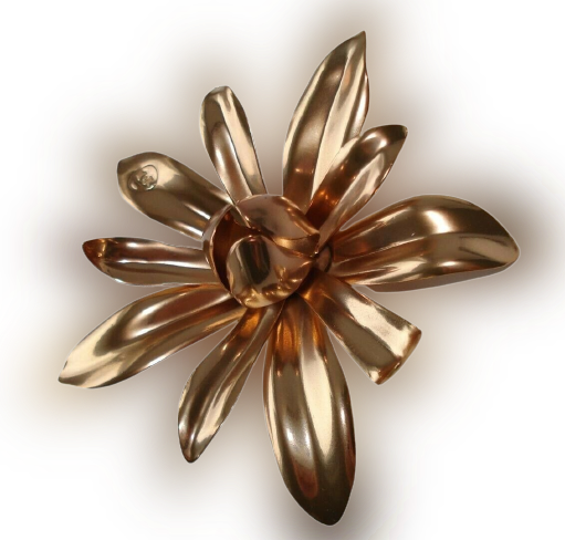 ❤️CHANEL Vintage Gold Toned Flower Brooch,sublimage,Authentic