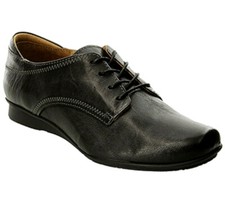 Taos Womens Oxford Lace Ups Comfort Flats Shoes Ideal Leather Black Sz 6-6.5 37