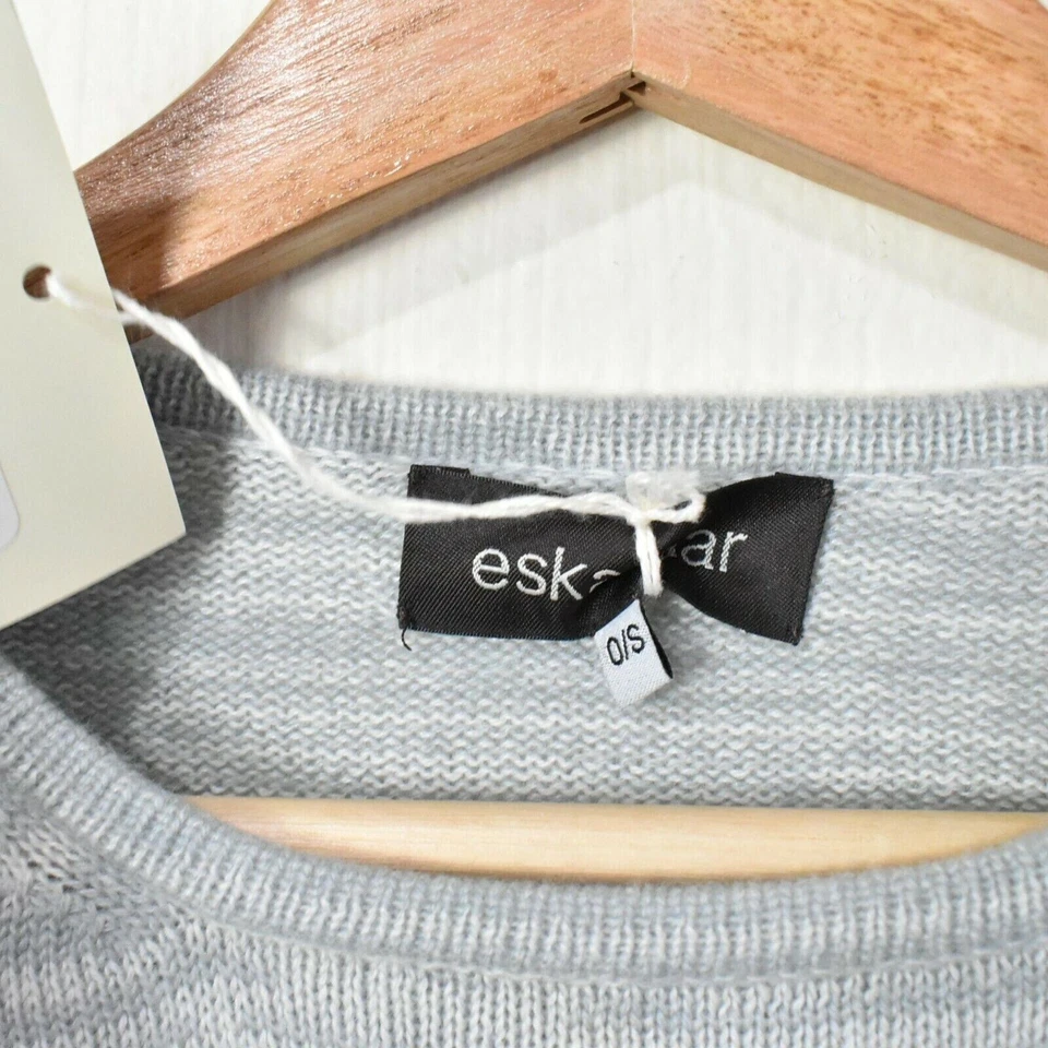 Eskandar NEW Women Cashmere Sweater Sz O/S Gray Slim Sleeve Top Z13 - Image 2 of 4