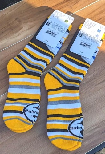NFL Pittsburgh Steelers 2x Pairs Long Socks Size Large - New With Tags - Picture 2 of 4
