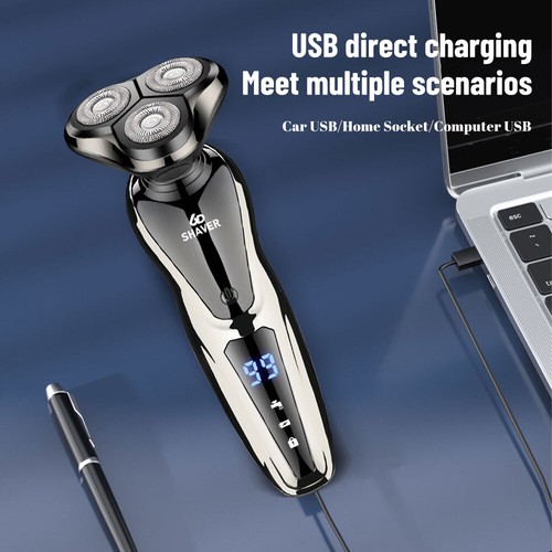 Men's Razor Rotary Waterproof Electric Shaver Cordless Bald Head Trimmer Wet Dry - Picture 61 of 61