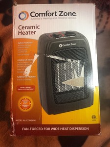 Ceramic Heater Comfort Zone 1500 W Adjustable Thermostat Compact