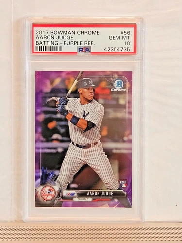 2017 Bowman Chrome #56 Aaron Judge 85/250 Purple Refractor RC PSA 10 Gem Mint