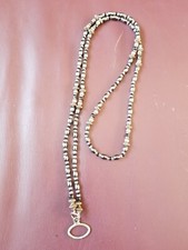 Hemitite, Silver tone And Black Beaded Eyeglass Holder /Lanyard 30 in.