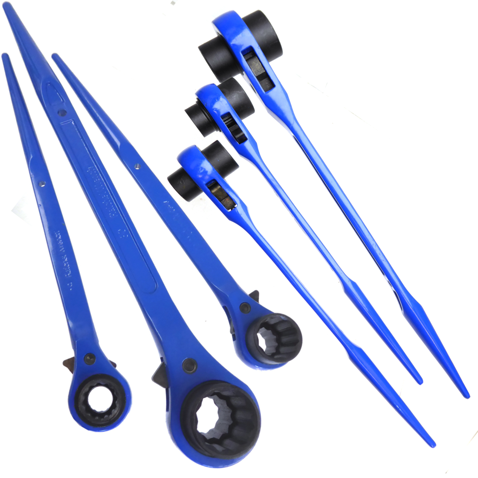 3pc Ratchet Podger Scaffold Spanner Set 17x19 19x24 24x30mm Steel