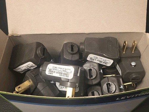 25pz Leviton 101AN 15 Ampere, 125 Volt 2 Poli 2 Fili Spina Angolare Non Polarizzata Marrone - Foto 2 di 7
