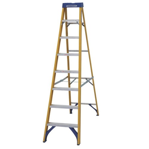 Werner Fibreglass 8-Tread 2.23m Swingback Ladder - 71698 - Picture 1 of 1