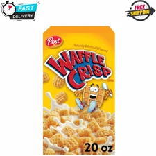 Post Waffle Crisp Breakfast Cereal, Sweetened Shaped - 20 OZ Box