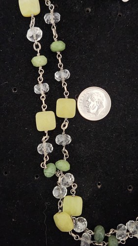 Retired Silpada Olive Green and Canadian Jade Crystal Sterling Silver Necklace - Picture 12 of 17