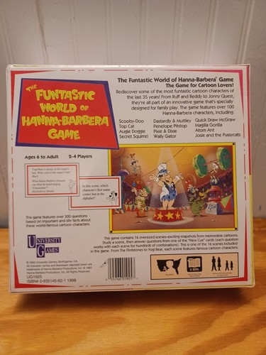 The Funtastic World of Hanna Barbera Board Game Flintstones 1993 Rare HTF New - Picture 4 of 10