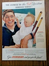 1945 Eversharp Presentation Pen Set Ad  1945 Frigidaire Refrigerator Ad GM