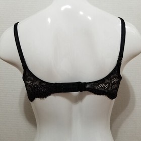 Victoria's Secret bra 34B Dream Angels Lined Demi black floral lace convertible