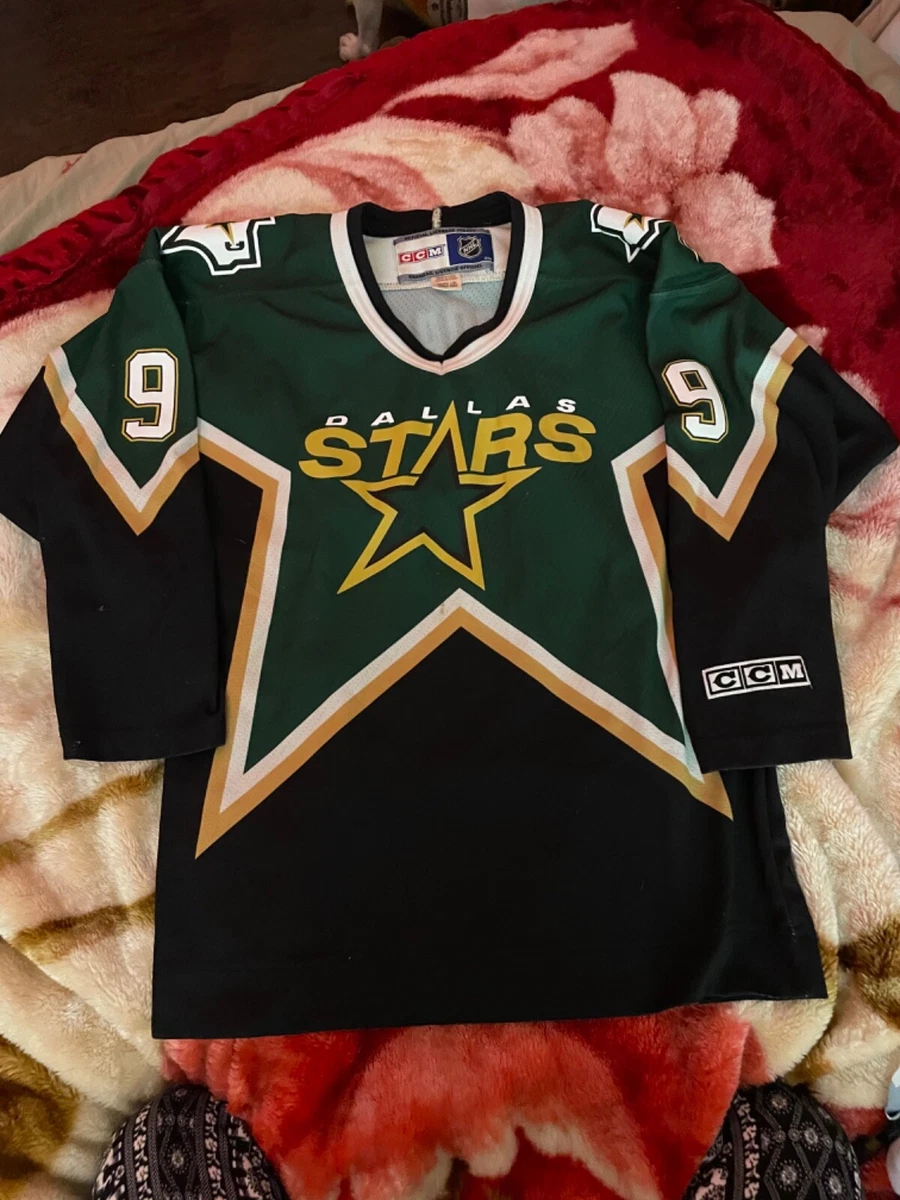 Dallas Stars No9 Mike Modano White CCM Throwback Stitched Jersey