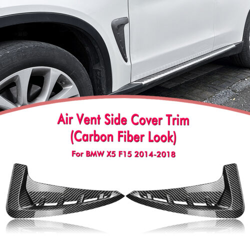 CB Look Side Fender Air Vent Trim Cover Fit For BMW X5 F15 M Sport 2014-2018 - Afbeelding 1 van 14