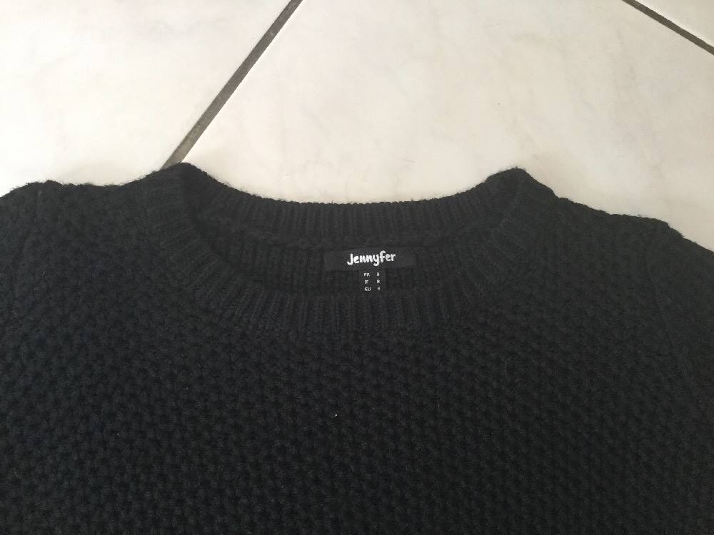 Mini Pull Femme Jennyfer, Taille M, Rouge, Maille Ouverte, Col V, Manches Longues, Coton/polyester