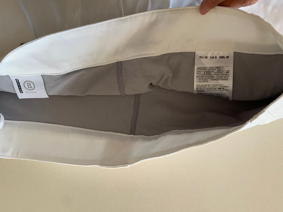 Bogner Skort Mujer Talla 8 Blanco con Bolsillos Mini Falda Pantalones Cortos Tenis Golf Foto 3 de 4