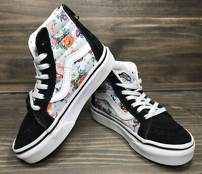 Vans Girls SK8 Hi Zip Sneakers Garden Floral/True White Size Vans Girls SK8 Hi Zip Sneakers Garden Floral/True White Size
