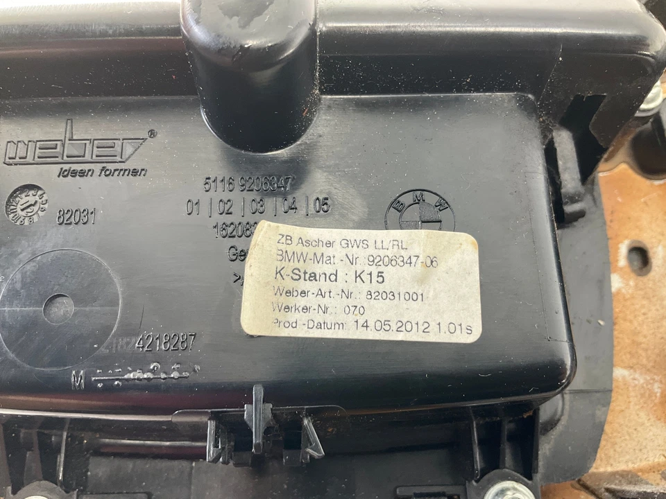 11-16 BMW 528xi F10 Center Console Parking iDrive Switch Cup Holder w/ Trim - Image 4 of 4