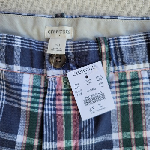 New! J Crew sz 10 Crewcuts Boys Gramercy Plaid Pink Blue Madras Shorts NWT AL850 - Picture 2 of 10