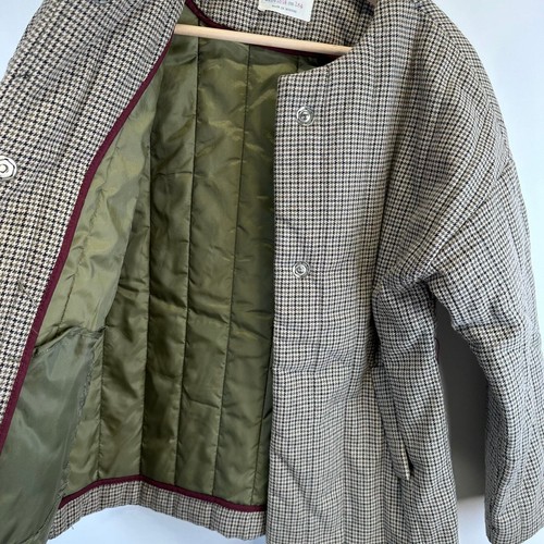 Zara Girls Quilted Neutral Plaid Button Down Outerwear Coat Size 13 - Picture 5 of 15