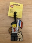 Lego 6415550 bag tag French guy, Flag, Bulldog & Croissant New