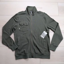 Linksoul Double Knit Full Zip Sweater Mens Small Jacket Cardigan Gray Golf NWT