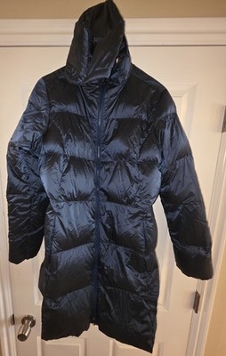 Eddie Bauer Luna Peak Down Parka Women s Size Large Hooded Navy Blue  EB550