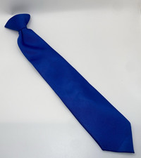 Boys Youth CHAPS Clip-On Tie-14"L/2"W-Solid Royal Blue-Excellent