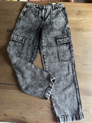Michael Kors Jeans Cargo S/Xs(2/26) Neu Acid Wash Denim Hose Damenhose
