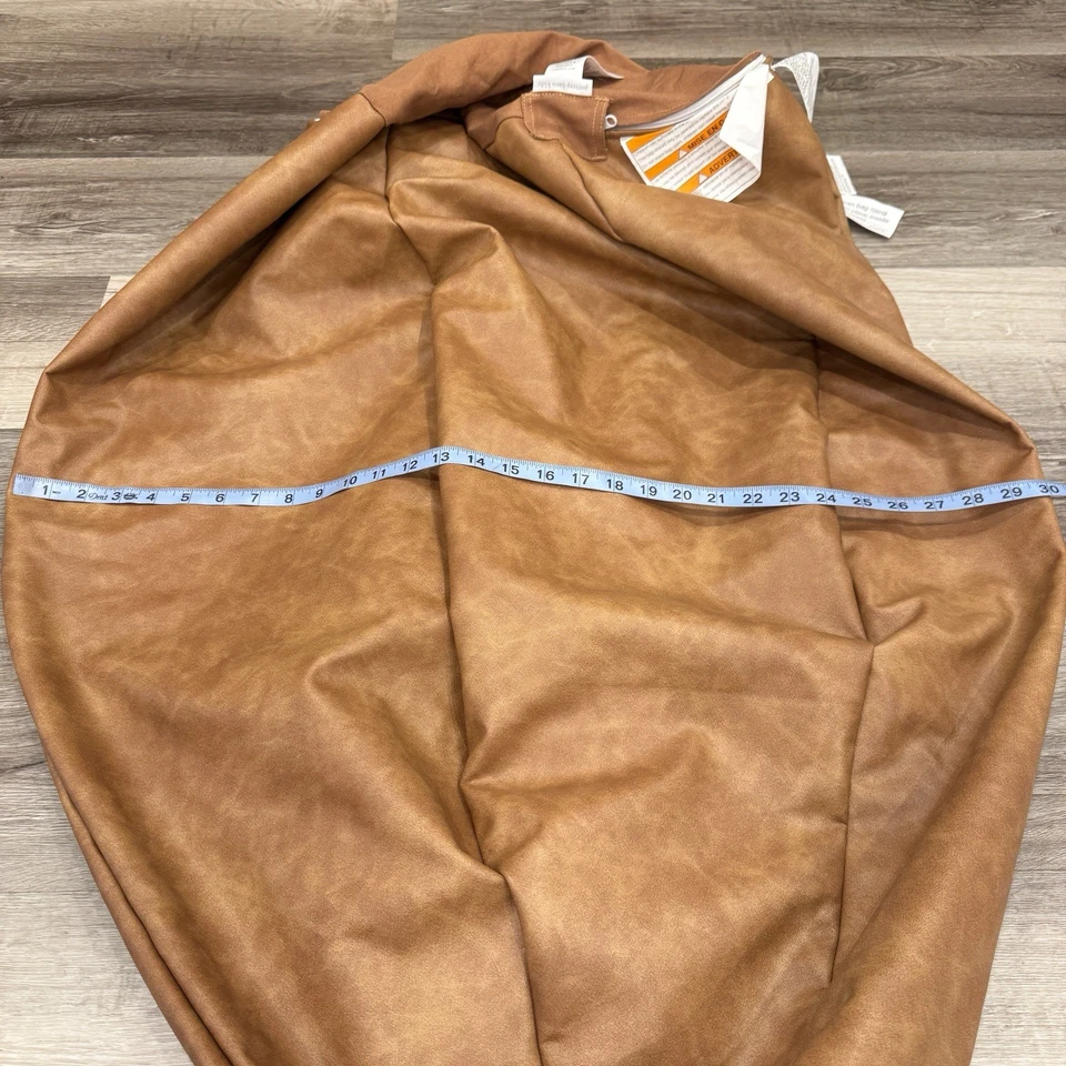 Pottery Barn Kids Faux Leather Bean Bag Slipcover Tan-Brown Cotton - Image 4 of 4