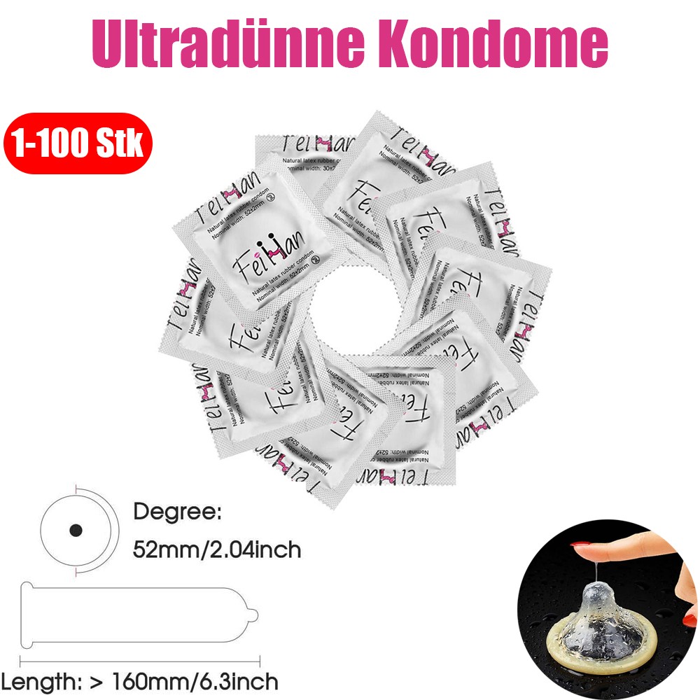 1-100X Latex Kondome Bulk Pack Ultradünne Extended Pleasure Extra Time Sex Delay