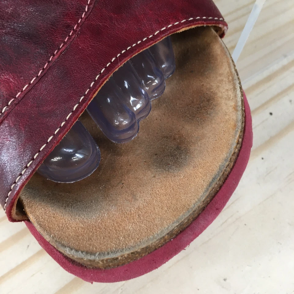 Подумайте! Сандалии женские 39 Mizzi лицо слайд темно-бордовый поскользнуться на повседневный комфорт на танкетке - Изображение 3 из 4