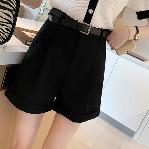 Tuta donna casual alla moda pantaloncino vita alta plissettato stile tinta unita - Foto 10 di 91