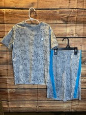 Champion Boys 2 Piece Camouflage Gray Blue Activewear T-Shirt Shorts Set
